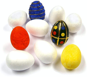 3Ace Crafts Large Polystyrene Eggs - Pack Of 10 Craft Foam Eggs - Craft Supplies, Perfect for Art - 78mm×56mm Approx