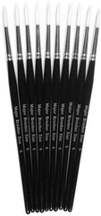 3Ace Crafts Synthetic Sable Brushes with a White Round Tip Paint Substitute Brush (Size 6) Pack of 10 - Approximate Length 17.5cm – 20.5cm