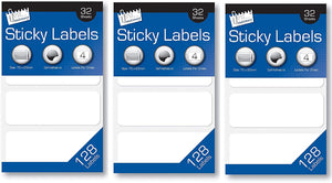 3Ace Crafts Self-Adhesive Sticky Labels - 128 Labels - Multi Purpose Label Stickers - Approx Size 70 x 25mm (Pack of 3)