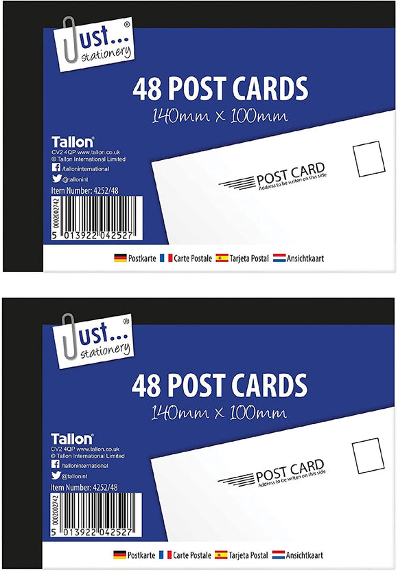 3Ace Crafts Set of 48 Plain White Blank Post Cards for Mailing/Holiday/Competition - Approx Size 140 x 100mm (Pack of 2)