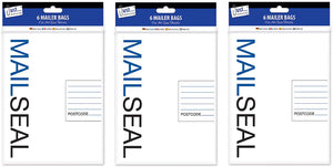 3Ace Crafts Set of 6 - E Mailer Bags Medium - Strong Poly Postal Tough Plastic Self Sealing Mail Bag Mailing Bags
