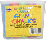 3Ace Crafts Combo of 2 - Assorted Coloured Chalks and White Giant Chalks Box - Great For Giant Size Drawings Playground Outdoor, Art and Crafts - Comes with Handy Bucket Tub