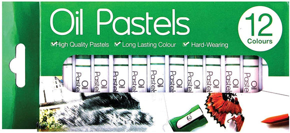 Set of 12 Oil Pastels Assorted Pack - High Quality Pastels - Hard-Wearing - Oil Painting Sticks - Art Painting Pastels Sets