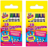 3Ace Crafts Set of 16 Wax Crayons in Box - Assorted Colours - Safe and Non-Toxic Art Painting Crayon Set