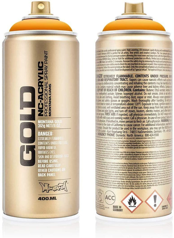 3Ace Crafts Montana Gold NC-Acrylic Spray Paint Can 400ml - Montana Cans Professional Spray Paint (Golden Yellow)