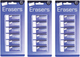 3Ace Crafts Set of 6 Pencil Eraser Rubbers - Premium Quality White Eraser For Drawing, Sketching and Charcoal Pencils