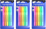 3Ace Crafts Set of 5 Highlighters Pens Chisel Tips - Assorted Colours - Safe & Non-Toxic Great For Craft Creative Fun