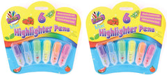 3Ace Crafts 6 Mini Highlighter Pens - Assorted Fruity Scented Writing Highlighter Craft Pens - Safe & Non-Toxic Great Creative Fun (Pack of 2)