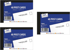 3Ace Crafts Set of 48 Plain White Blank Post Cards for Mailing/Holiday/Competition - Approx Size 140 x 100mm (Pack of 3)