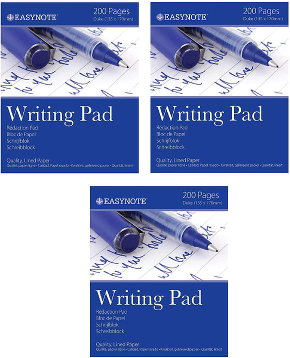 3Ace Crafts Writing Paper 100 Sheet Lined Duke Pad 56 GSM - 200 Pages Duke Writing Note Pad Quality Lined Ruled Paper (Pack of 3)