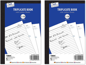 3Ace Crafts Full Size Triplicate Book - Triplicate Receipt Notebook with Carbon Sheets 1-50 Numbered Pages for Order/Invoice/Receipt
