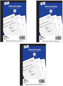 3Ace Crafts Full Size Triplicate Book - Triplicate Receipt Notebook with Carbon Sheets 1-50 Numbered Pages for Order/Invoice/Receipt