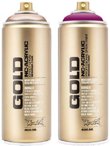3Ace Crafts Pack of 2 - Montana Gold NC-Acrylic Spray Paint Can 400ml - Montana Cans Professional Spray Paint