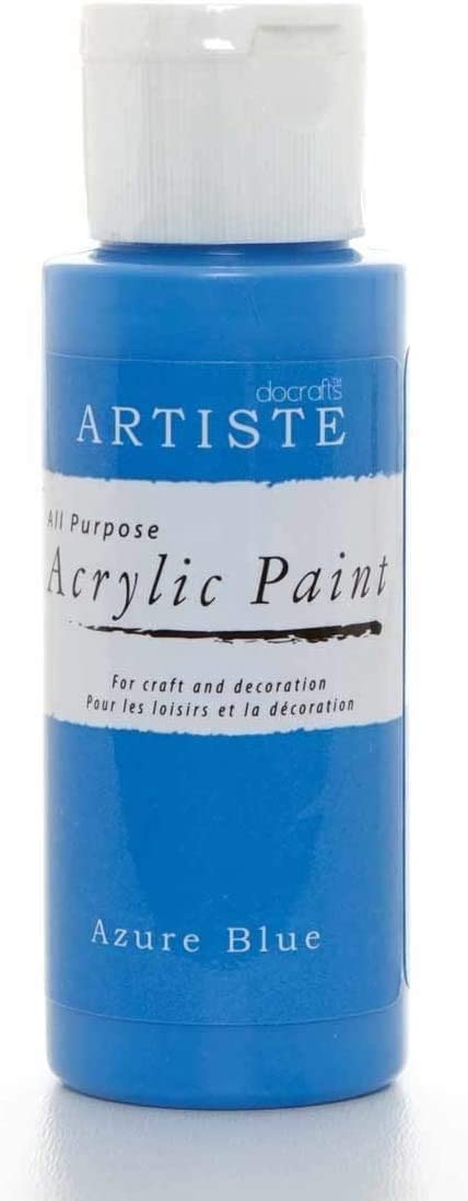 3Ace Crafts docrafts Artiste All Purpose Acrylic Paint (2oz) - Quick Drying and Waterbased - for Craft and Decoration - Azure Blue
