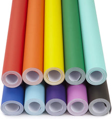 3Ace Crafts Pack of 10 - Poster Paper Display Pack Roll 10m - Ideal for Gift Wrapping, Craft, Packing, Floor Covering, Parcel, Table Runner School Notice Boards - Roll Size 10m x 76cm Approx