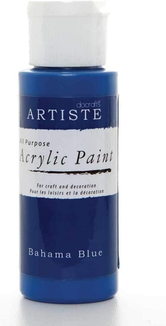 3Ace Crafts docrafts Artiste All Purpose Acrylic Paint (2oz) - Quick Drying and Waterbased - for Craft and Decoration - Bahama Blue