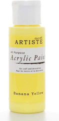 3Ace Crafts docrafts Artiste Acrylic Paint - for Craft and Decoration - Banana Yellow - 59ml (2oz)