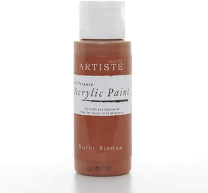 3Ace Crafts docrafts Artiste Acrylic Paint (2oz) 59ml - for Craft, Decoration - Burnt Sienna