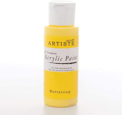 3Ace Crafts docrafts Artiste Acrylic Paint (2oz) - Quick Drying - for Craft and Decoration - Buttercup