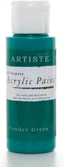 3Ace Crafts docrafts Artiste Acrylic Paint (2oz) - Waterbased Craft and Decoration - Conifer Green