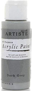 3Ace Crafts docrafts Artiste Acrylic Paint 59ml (2oz) - Quick Drying - for Craft and Decoration - Dark Grey