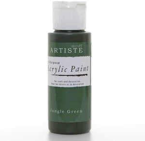 3Ace Crafts docrafts Artiste All Purpose Acrylic Paint (2oz) - Quick Drying and Waterbased - for Craft and Decoration - Jungle Green
