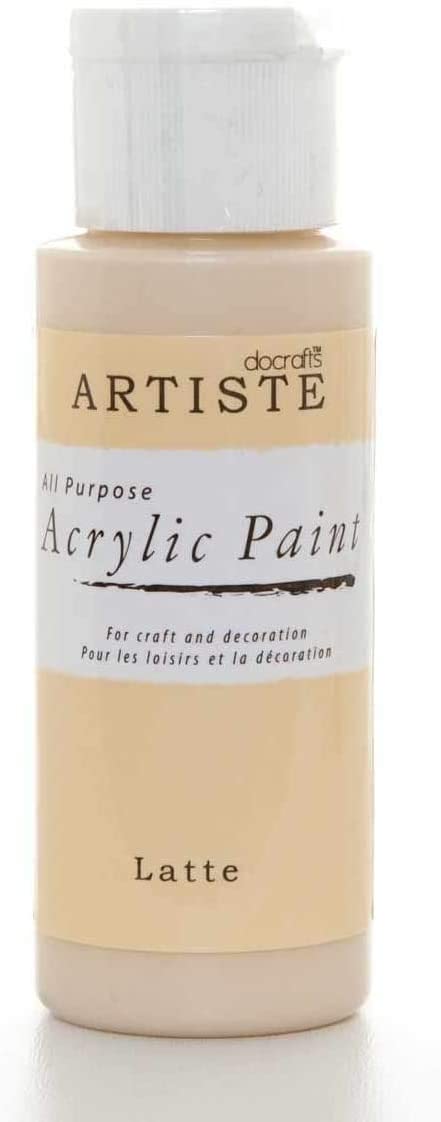 3Ace Crafts docrafts Artiste Acrylic Paint 59ml (2oz) - Quick Drying - for Craft and Decoration - Latte