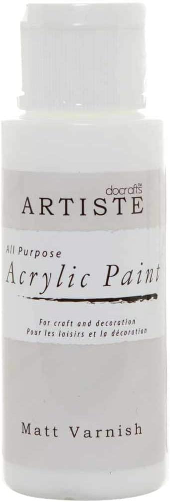 3Ace Crafts docrafts Artiste Acrylic Paint (2oz) 59ml Waterbased - Craft, Decoration - Matt Varnish