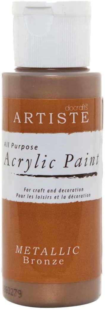 3Ace Crafts docrafts Artiste Acrylic Paint 59ml (2oz) - Quick Drying - for Craft and Decoration - Metallic Bronze