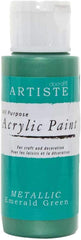 3Ace Crafts docrafts Artiste Acrylic Paint (2oz) - for Craft and Decoration - Metallic Emerald Green