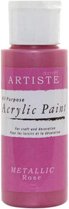 3Ace Crafts docrafts Artiste All Purpose Acrylic Paint (2oz) - Quick Drying and Waterbased - for Craft and Decoration - Metallic Rose