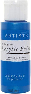 3Ace Crafts docrafts Artiste All Purpose Acrylic Paint (2oz) - Quick Drying and Waterbased - for Craft and Decoration - Metallic Sapphire