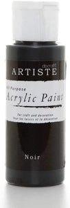3Ace Crafts docrafts Artiste Acrylic Paint 2oz 59ml - Water Based Paint Craft, Decoration (Noir)