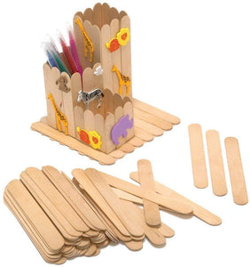3Ace Crafts Natural Wooden Lollipop Sticks - Natural Wood Standard Lollipop for Art & Craft Activities Modelling - Approximately 12cm x 1cm Long
