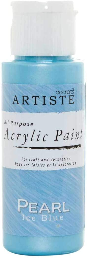 3Ace Crafts docrafts Artiste All Purpose Acrylic Paint (2oz) - Quick Drying and Waterbased - for Craft and Decoration - Pearl Ice Blue