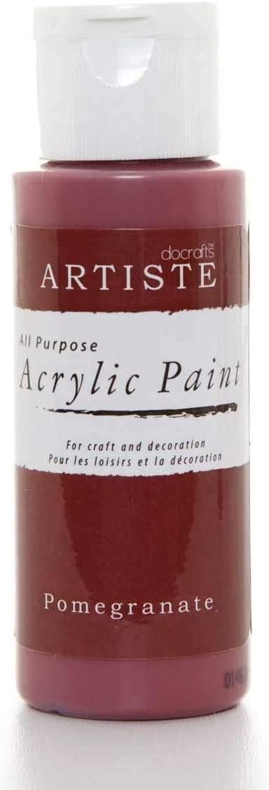 3Ace Crafts docrafts Artiste All Purpose Acrylic Paint (2oz) - Quick Drying and Waterbased - for Craft and Decoration - Pomegranate