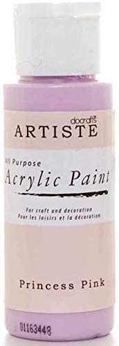 3Ace Crafts docrafts Artiste All Purpose Acrylic Paint (2oz) - Quick Drying and Waterbased - for Craft and Decoration - Princess Pink