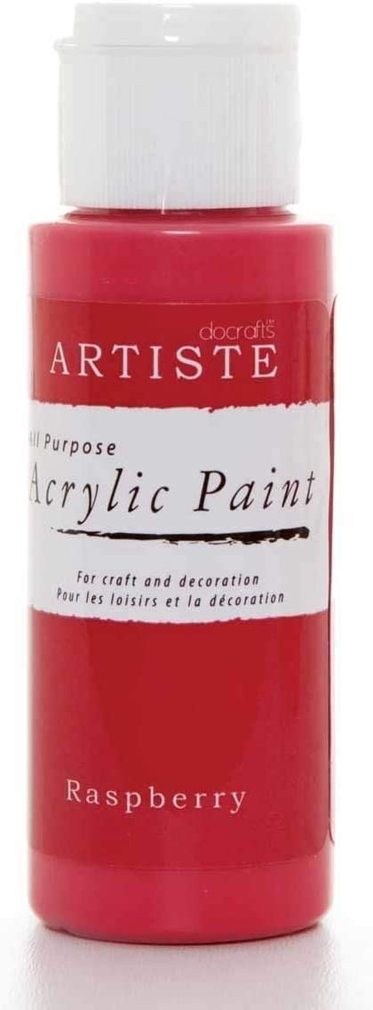 3Ace Crafts docrafts Artiste Acrylic Paint 59ml (2oz) - Quick Drying - for Craft and Decoration - Raspberry