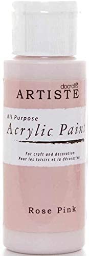 3Ace Crafts docrafts Artiste Acrylic Paint 59ml (2oz) - Quick Drying - for Craft and Decoration - Rose Pink