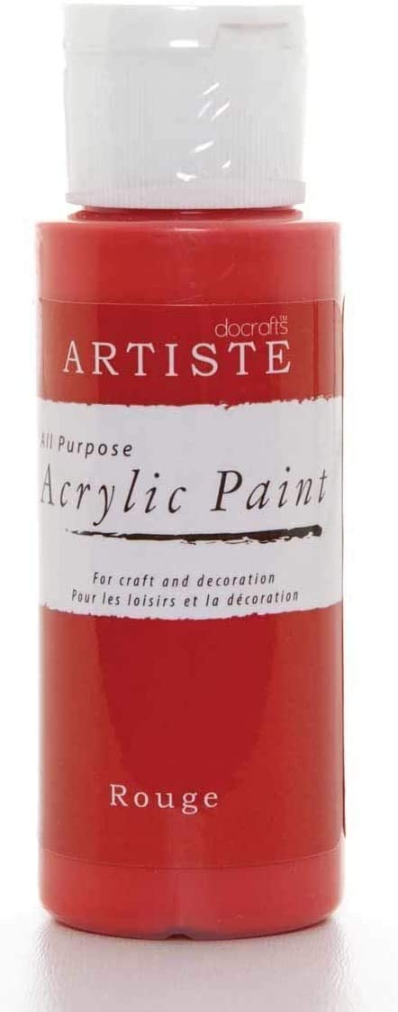3Ace Crafts docrafts Artiste Acrylic Paint (2oz) - Quick Drying - for Craft and Decoration - Rouge