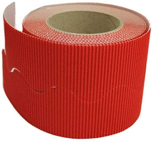 3Ace Crafts Corrugated Scalloped Border Rolls - for School Classroom Decorations Displays, Bulletin Boards and Crown Making Crafts - Size Approx 57mm x 15m