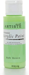 3Ace Crafts docrafts Artiste Acrylic Paint 59ml (2oz) - Quick Drying - for Craft and Decoration - Soft Green