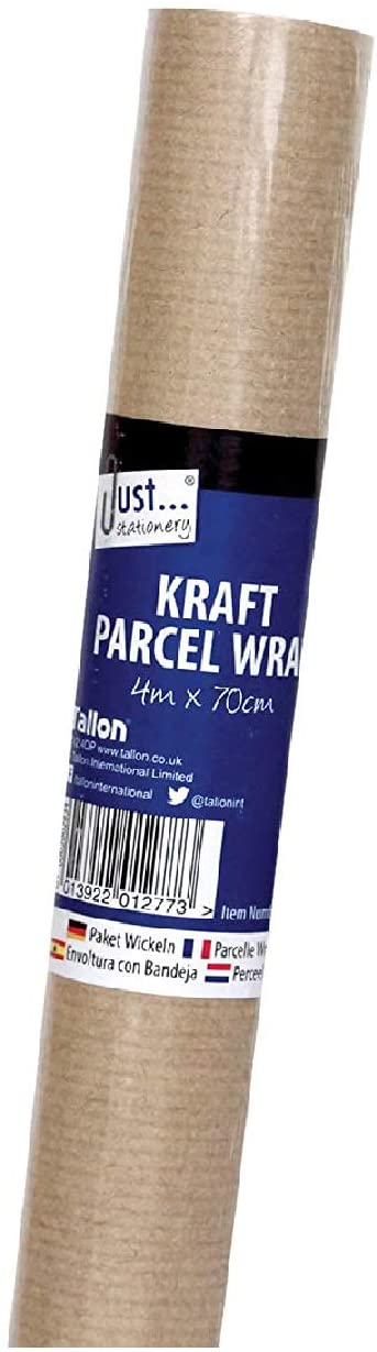 3Ace Crafts Brown Parcel/Kraft Wrap Paper Rolls - 60gsm Paper - Ideal for Packing, Strong, Wrapping, Parcels - Size Aprrox 4m x 70cm (Pack of 1)