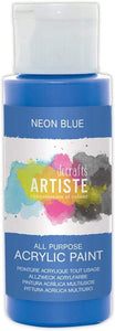 3Ace Crafts docrafts Artiste Acrylic Paint Waterbased Ideal for Craft and Decoration 59ml - Neon Blue