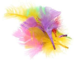 3Ace Crafts Coloured Feathers 14g - Art & Craft Colourful Feathers for DIY Art Collage Hats Costume Millinery Home Party Decor Wedding Decorations