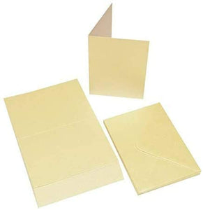 3Ace Crafts Pack of 20 - C6 Centura Pearl Blank Cards & Envelopes - Cards Making for Greetings, Thank You Cards with Envelopes - Multi-Purpose 250gsm Card - Approx Size 114mm x 162mm (Ivory)