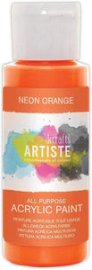 3Ace Crafts docrafts Artiste Acrylic Paint Waterbased Ideal for Craft and Decoration 59ml - Neon Orange