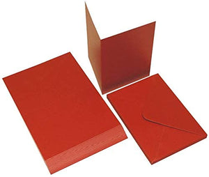 3Ace Crafts Pack of 20 - C6 Centura Pearl Blank Cards & Envelopes - Cards Making for Greetings, Thank You Cards with Envelopes - Multi-Purpose 250gsm Card - Approx Size 114mm x 162mm (Berry Red)